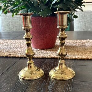Classic Vintage Brass Candlestick Holders 7.5 inches tall